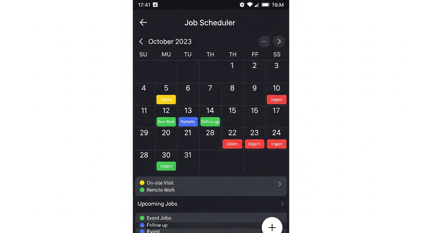 Job scheduling calendar