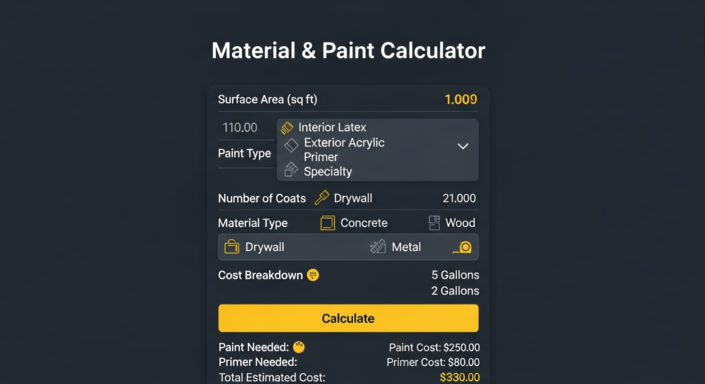 Material and paint calculator